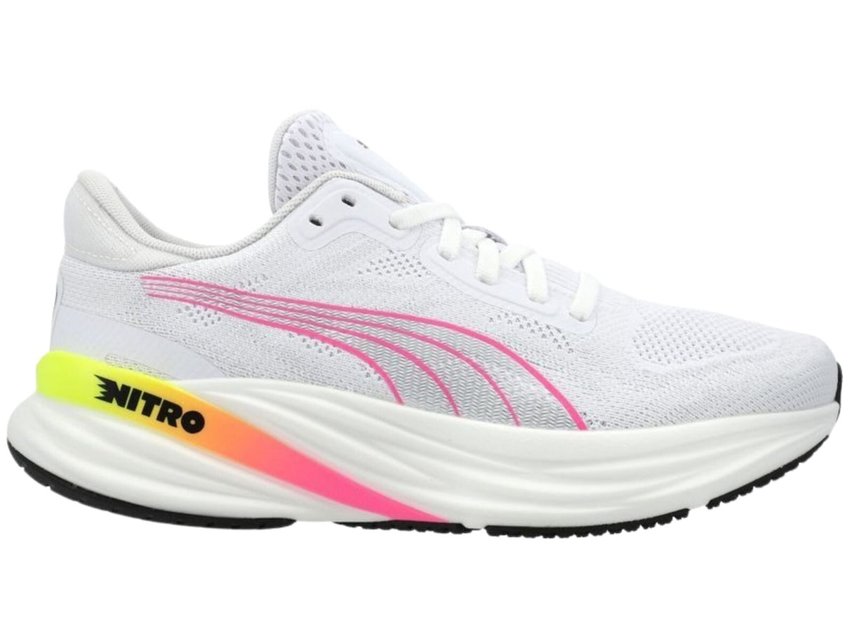 Puma Magnify Nitro 2 Womens Running Shoes NITRO Foam in White Black Pink - Size US 9