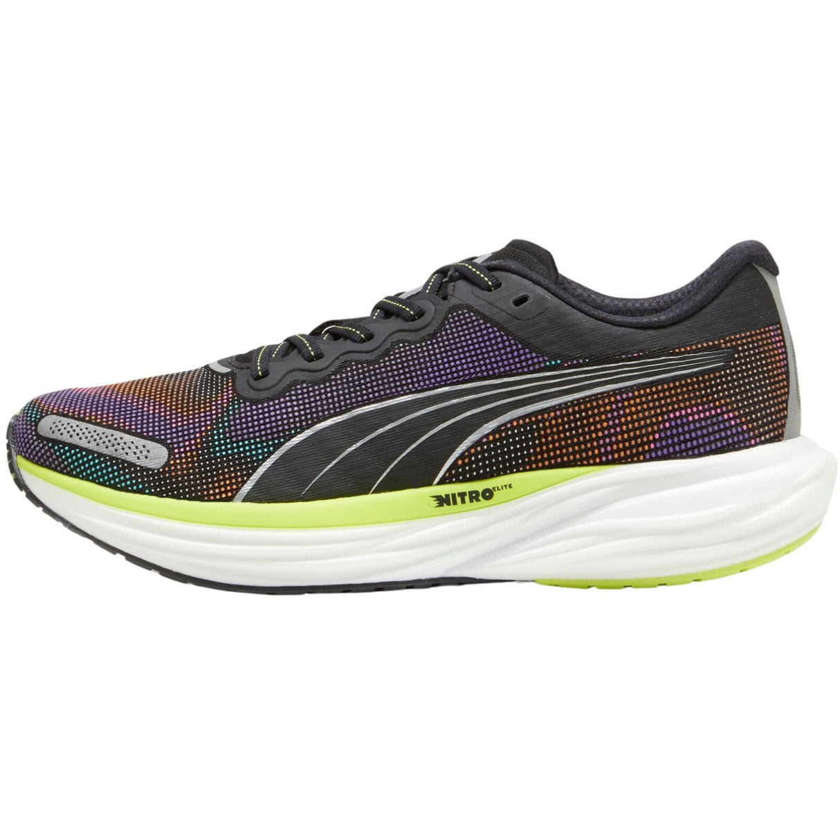 Mens Puma Deviate NITRO 2 Psychedelic Rush PUMA Black Lime Pow White - Size 13