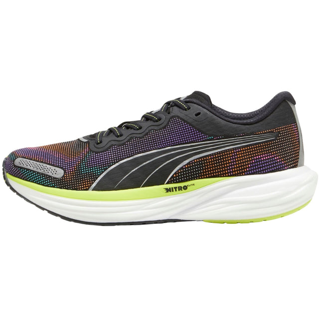 Mens Puma Deviate NITRO 2 Psychedelic Rush PUMA Black Lime Pow White - Size 11.5
