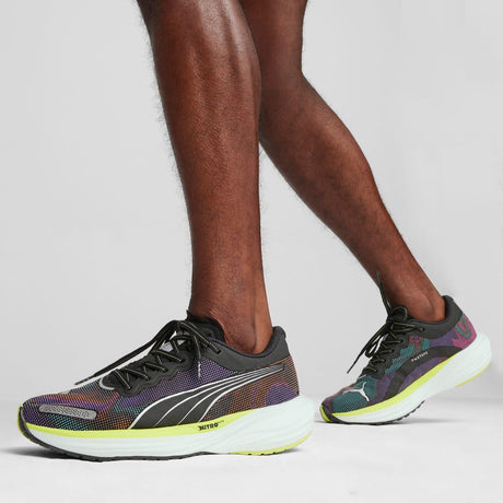 Mens Puma Deviate NITRO 2 Psychedelic Rush PUMA Black Lime Pow White - Size 11.5