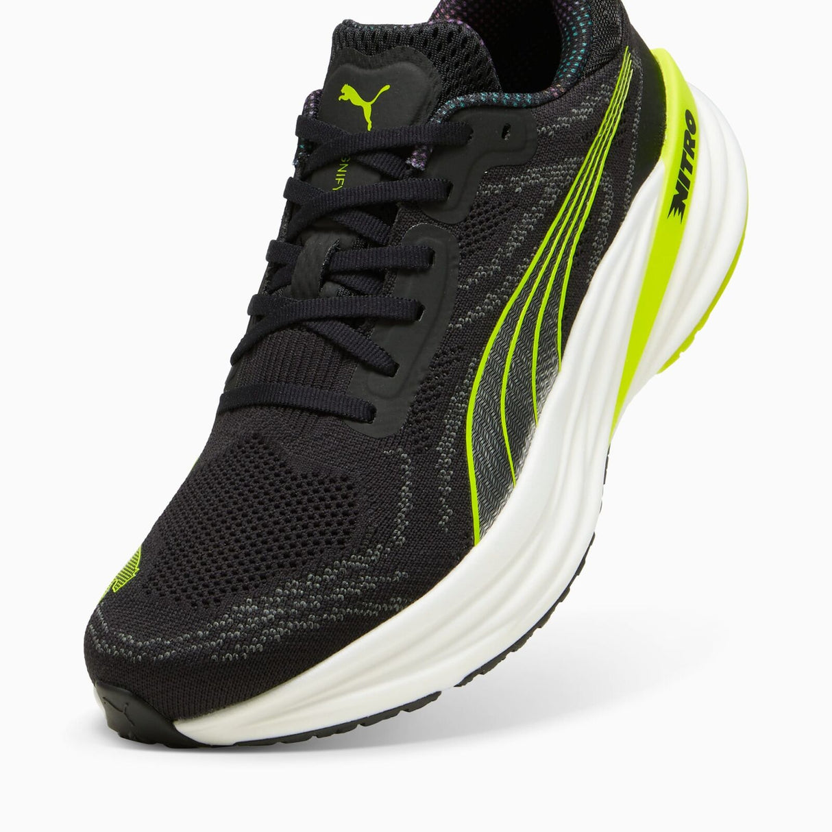 Mens Puma Magnify NITRO 2 Psychedelic Rush PUMA Black-Lime Pow - Size 12