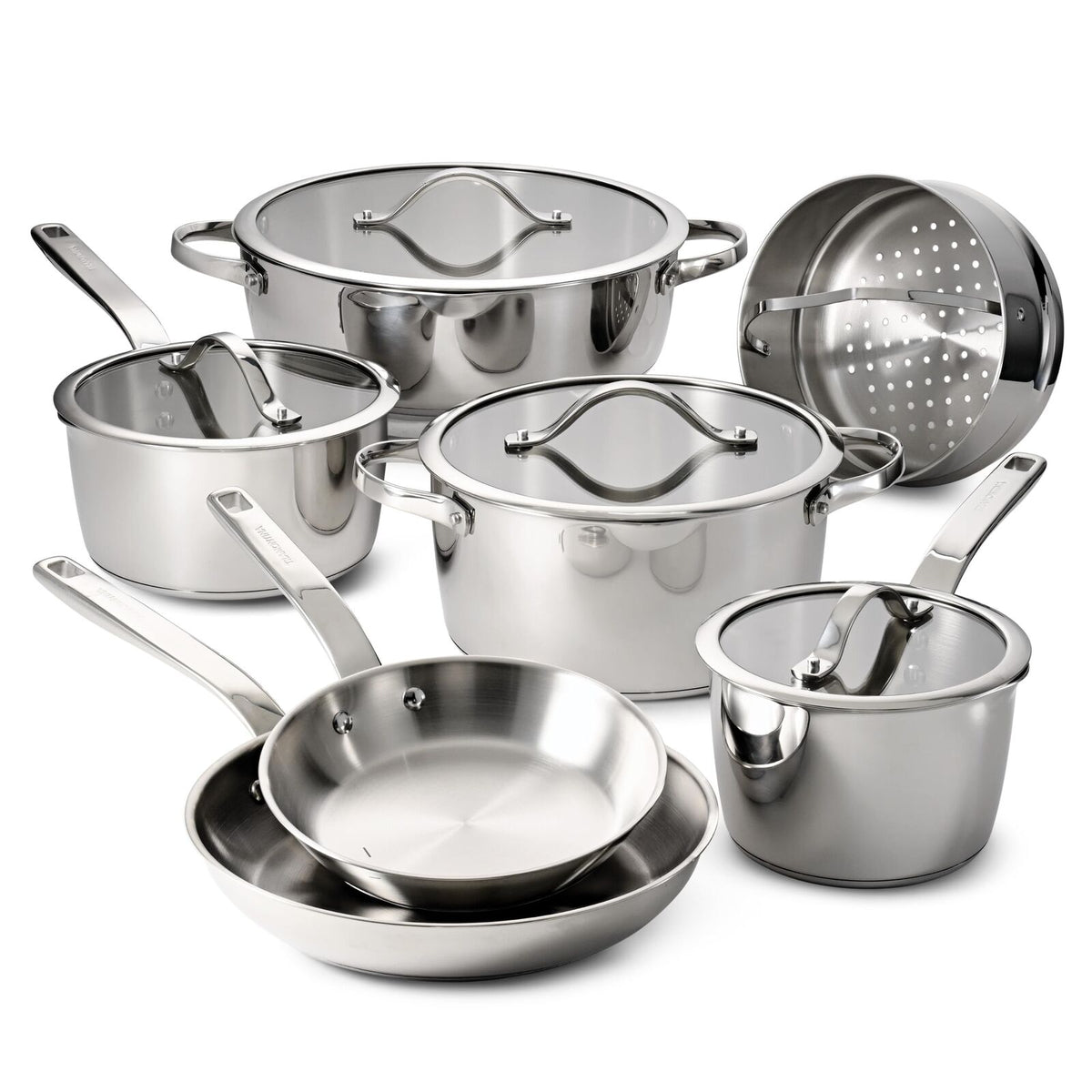 Tramontina Tempo 7 Piece Stainless Steel Cookware Set Induction in Silver
