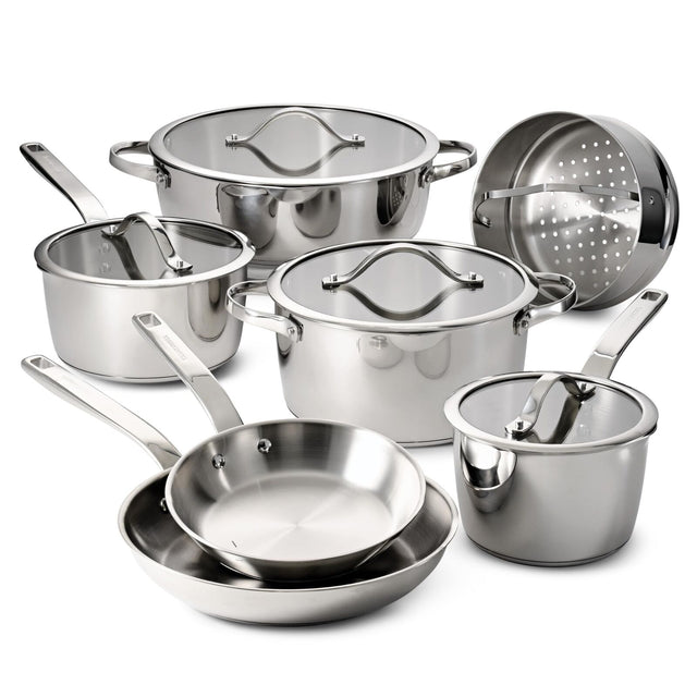 Tramontina Tempo 7 Piece Stainless Steel Cookware Set Induction in Silver