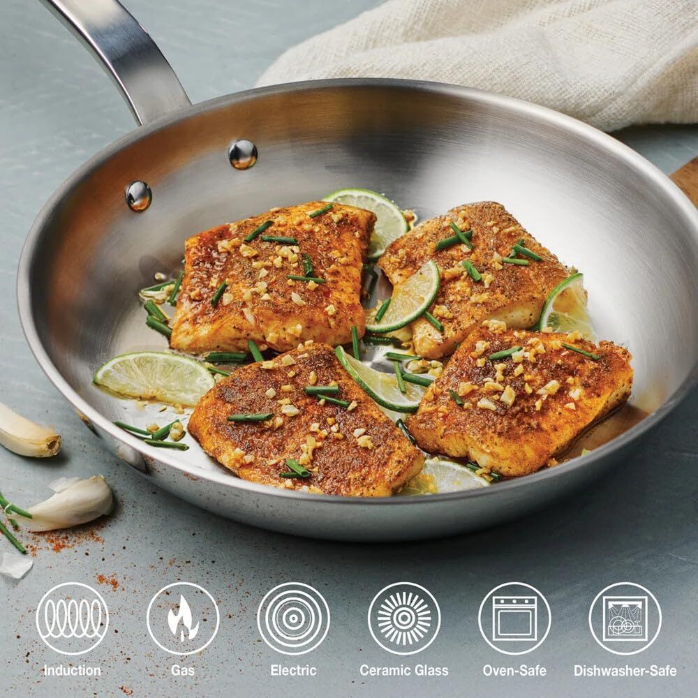 Tramontina 2pc Tempo Stainless Steel Frying Pan Set 20cm & 25cm