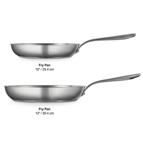 Tramontina Tempo 2pc Stainless Steel Frying Pan Set - 25cm & 30cm