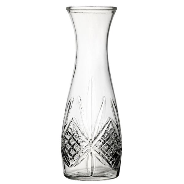 1L Crown Symphony Glass Carafe - Water Serving Jug/Vase (35oz)