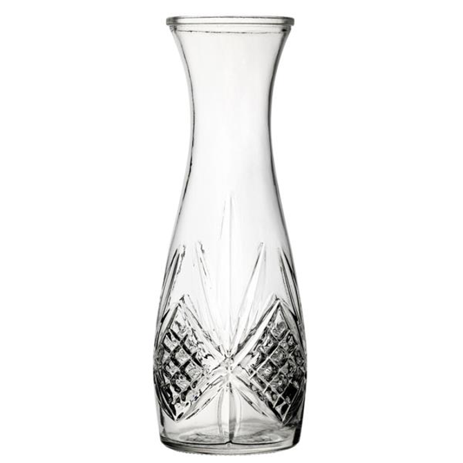 1L Crown Symphony Glass Carafe - Water Serving Jug/Vase (35oz)
