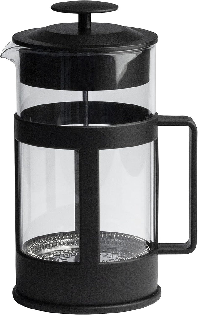 Euroline 1L Tea & Coffee Glass Plunger French Press (1000ml) - Black