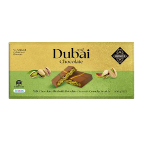100g Hugos Dubai Chocolate Block (Milk Chocolate filled with Pistachio Cream & Knafeh)