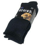 3 Pairs MERINO WOOL SOCKS Mens Heavy Duty Premium Thick Work Socks Cushion in Black