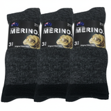 3 Pairs MERINO WOOL SOCKS Mens Heavy Duty Premium Thick Work Socks in Charcoal