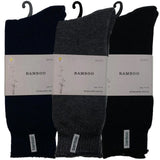 3 Pairs Premium Bamboo Thick Socks - Assorted Colours (Mens Heavy Duty Work Socks w/ Cushion)
