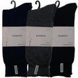 3 Pairs Premium Bamboo Thick Socks - Assorted Colours (Mens Heavy Duty Work Socks w/ Cushion)