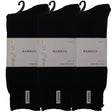 3 Pairs Premium Bamboo Thick Socks - Black (Mens Heavy Duty Work Socks w/ Cushion)
