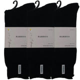 3 Pairs Premium Bamboo Thick Socks - Black (Mens Heavy Duty Work Socks w/ Cushion)