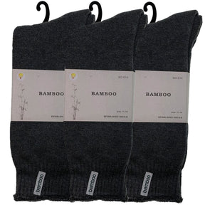 3 Pairs Premium Bamboo Thick Socks - Charcoal Grey (Mens Heavy Duty Work Socks w/ Cushion)