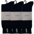 3 Pairs Premium Bamboo Thick Socks - Navy Blue (Mens Heavy Duty Work Socks w/ Cushion)