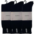 3 Pairs Premium Bamboo Thick Socks - Mens Heavy Duty Work Socks w/ Cushion - Navy Blue
