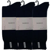 3 Pairs Premium Bamboo Thick Socks - Navy Blue (Mens Heavy Duty Work Socks w/ Cushion)