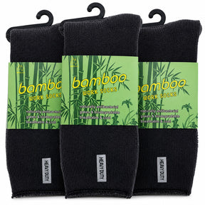 3 Pairs Premium Bamboo Works Socks - Charcoal Grey (Mens Heavy Duty Thick Socks w/ Cushion & Anti-Odour)