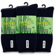 3 Pairs Premium Bamboo Works Socks - Navy Blue (Mens Heavy Duty Thick Socks w/ Cushion & Anti-Odour)