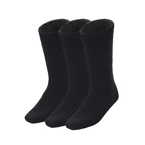 3 Pairs Bamboo Work Socks - Black (Mens Heavy Duty Thick Socks w/ Cushion)