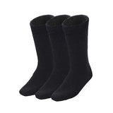 3 Pairs Bamboo Work Socks - Black (Mens Heavy Duty Thick Socks w/ Cushion)