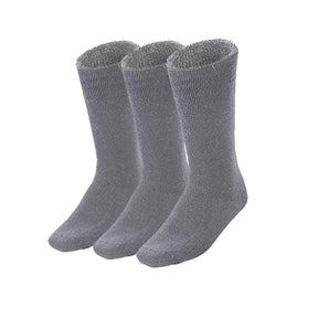 3 Pairs Bamboo Work Socks - Charcoal Grey (Mens Heavy Duty Thick Socks w/ Cushion)