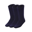 3 Pairs Bamboo Work Socks - Navy Blue (Mens Heavy Duty Thick Socks w/ Cushion)