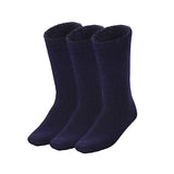3 Pairs Bamboo Work Socks - Navy Blue (Mens Heavy Duty Thick Socks w/ Cushion)