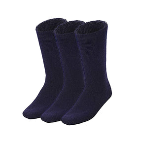3 Pairs Bamboo Work Socks - Navy Blue (Mens Heavy Duty Thick Socks w/ Cushion)