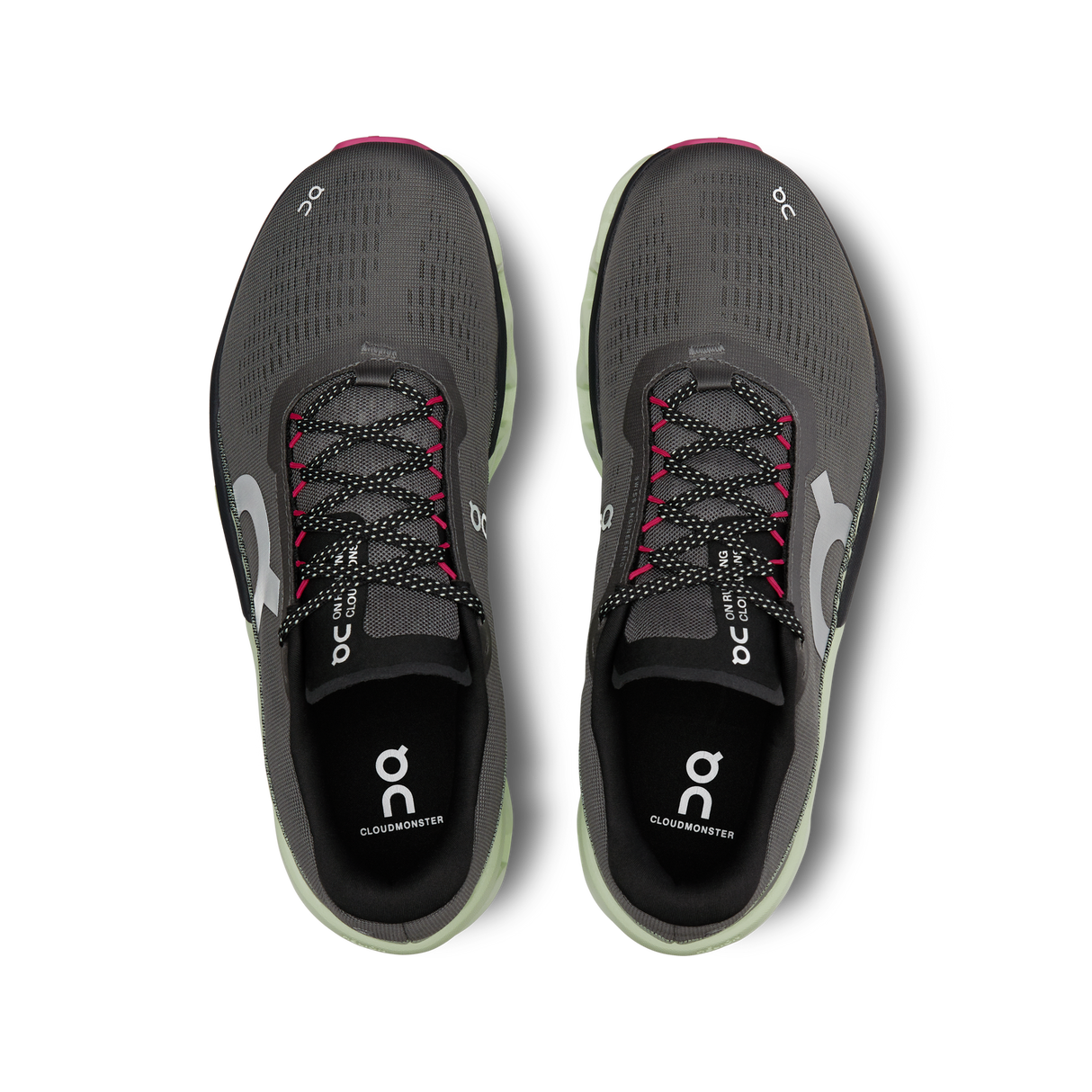 On Mens Cloudmonster 2 Running Shoes Sneakers in Asphalt/Lima