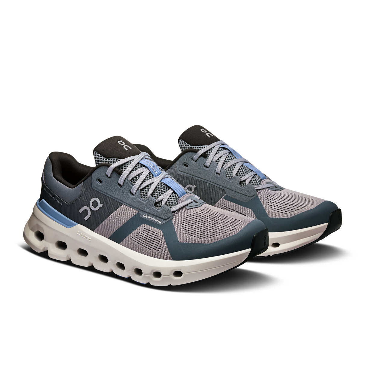 On Mens Cloudrunner 2 Running Shoes Sneakers in Alloy/Chambray 