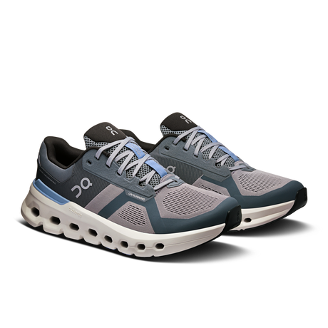 On Mens Cloudrunner 2 Running Shoes Sneakers in Alloy/Chambray 