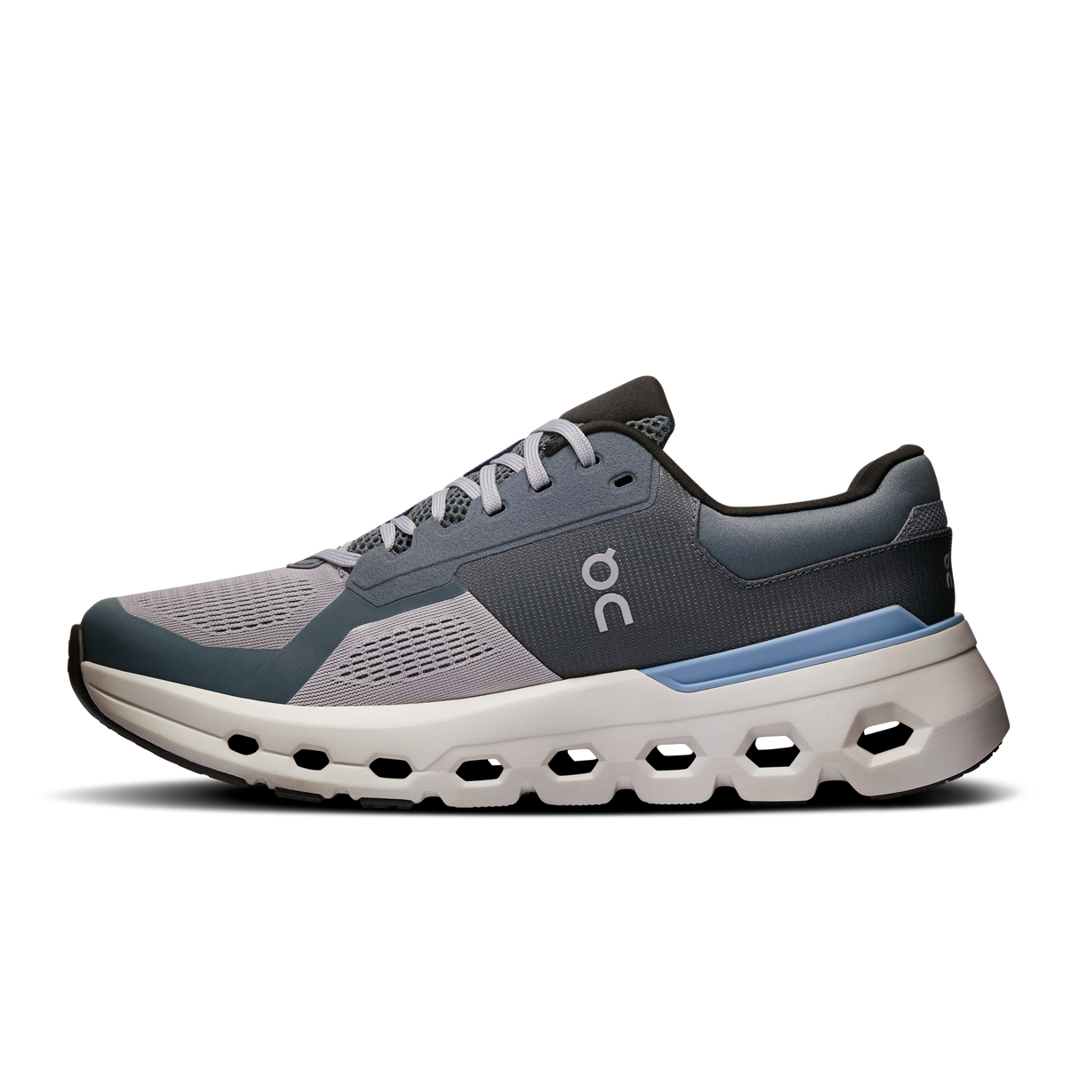 On Mens Cloudrunner 2 Running Shoes Sneakers in Alloy/Chambray 