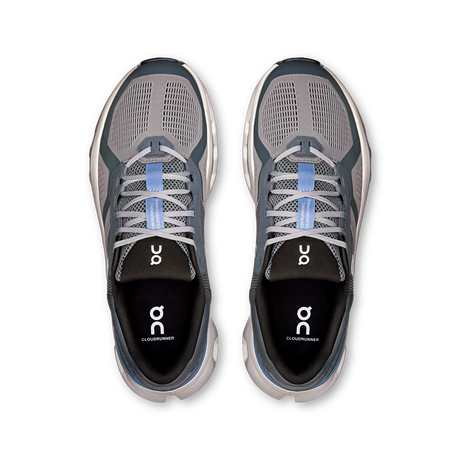 On Mens Cloudrunner 2 Running Shoes Sneakers in Alloy/Chambray 