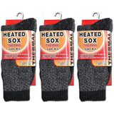 3 Pairs Mens Thermal Heated Socks Bulk Pack (6-11 UK) - Warm Winter Work Ski Socks