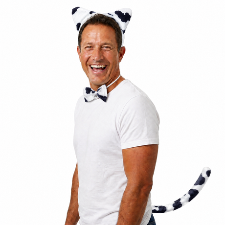 3pcs Dairy Cattle Cow Animal Set - Bow Tie, Tail & Ears (Book Week Costume & Halloween Fancy Dress)