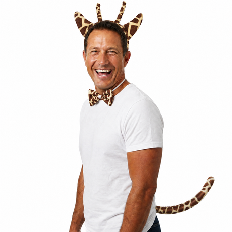 3pcs Giraffe Animal Set - Bow Tie, Tail & Ears (Book Week Costume & Halloween Fancy Dress)