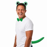 3pcs Green Frog Animal Set - Bow Tie, Tail & Ears (Book Week Costume & Halloween Fancy Dress)