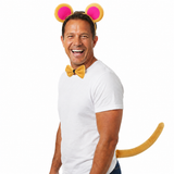 3pcs Brown Monkey Animal Set - Bow Tie, Tail & Ears (Book Week Costume & Halloween Fancy Dress)