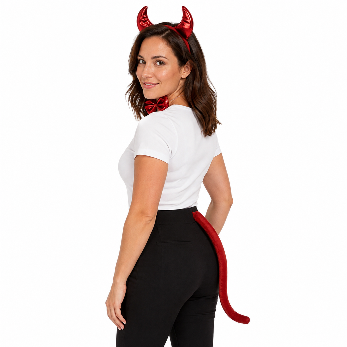 3pcs Red Devil Set - Bow Tie, Tail & Ears (Book Week Costume & Halloween Fancy Dress)