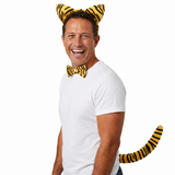 3pcs Tiger Animal Set - Bow Tie, Tail & Ears (Book Week Costume & Halloween Fancy Dress)