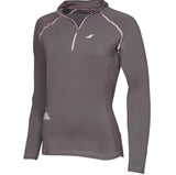 Babolat Womens Core 1/2 Zip Long Sleeve Tennis Top - Grey (Sports Gym Training)