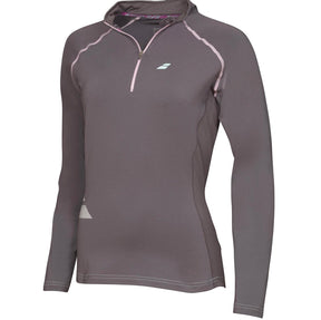 Babolat Womens Core 1/2 Zip Long Sleeve Tennis Top - Grey (Sports Gym Training)