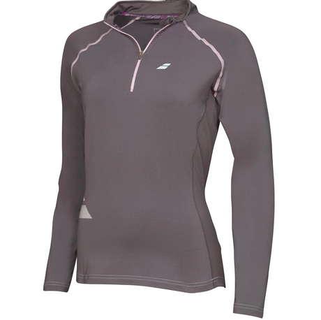 BABOLAT Womens 1/2 Zip Core Long Sleeve Top Tennis Sports Gym Training