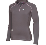 Babolat Womens Core 1/2 Zip Long Sleeve Tennis Top - Grey (Sports Gym Training)