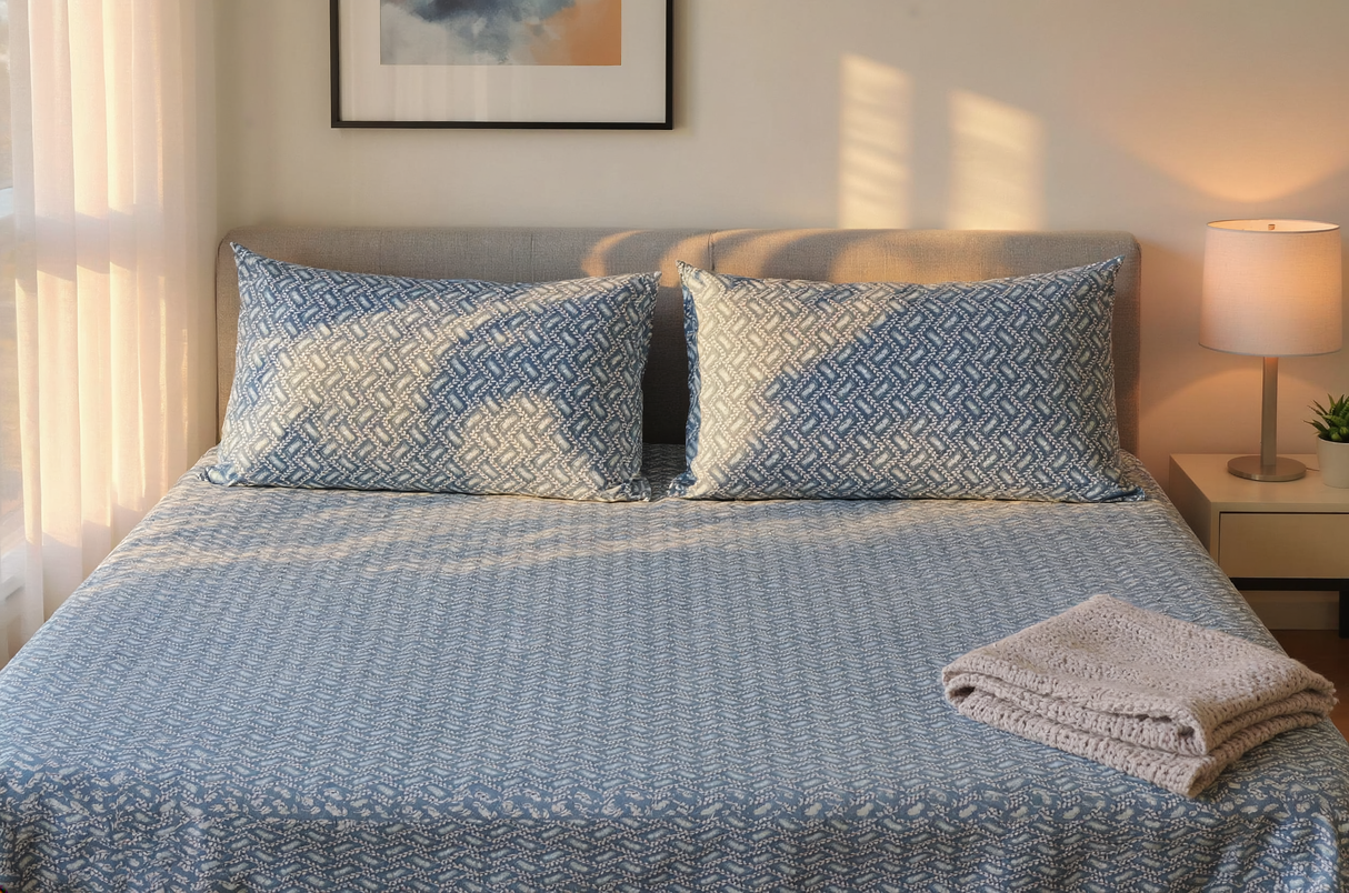 Baltic Pure Cotton Fitted Bed Sheet + Pillowcase Set