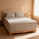 Botanical Mist Pure Cotton Fitted Bed Sheet + Pillowcase Set