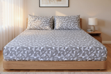 Geo Abstract Pure Cotton Fitted Bed Sheet + Pillowcase Set